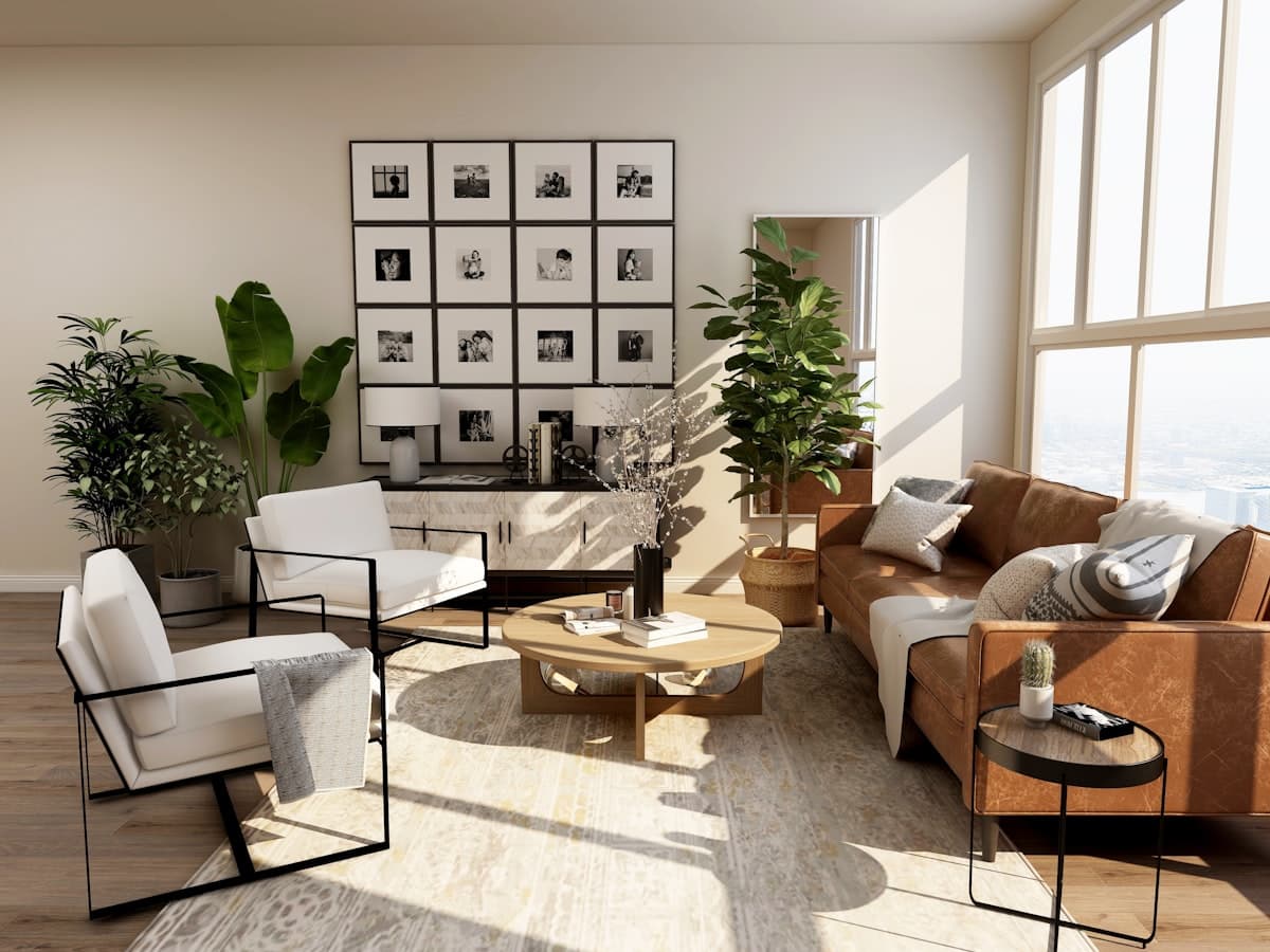 Open interior with natural light
